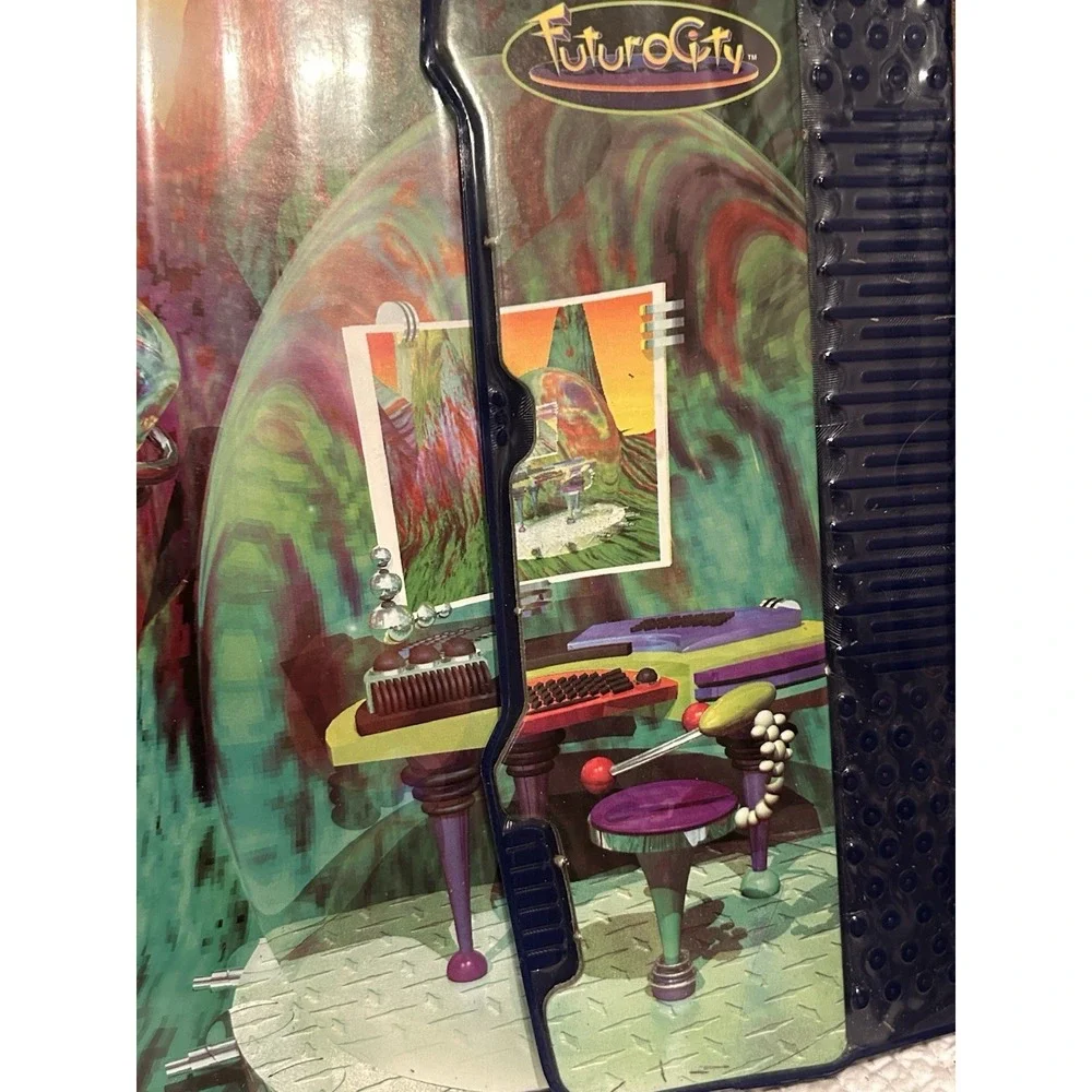Vintage 1996‎ FuturoCity Mead 3-Ring Binder w Clipboard